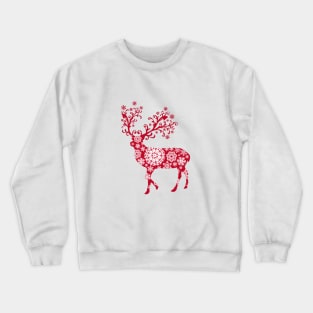 Christmas deer with snowflakes pattern Crewneck Sweatshirt